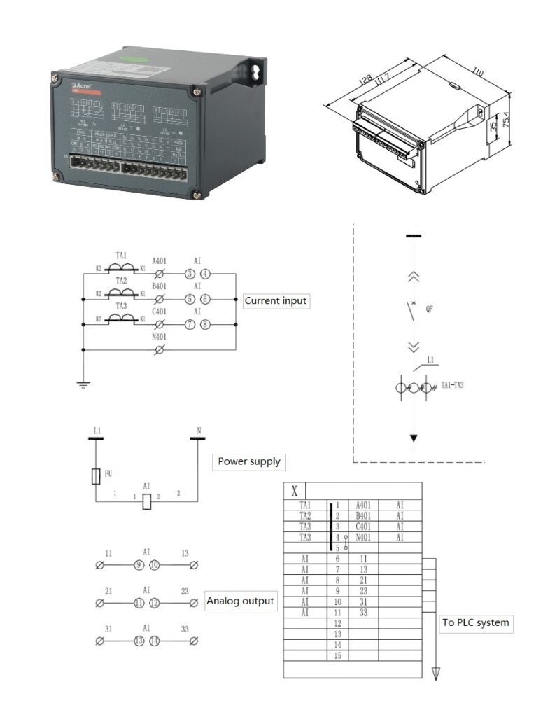 Acrel BD-3I3 Three Phase Current Transducer - Jiangsu Acrel Electrical ...